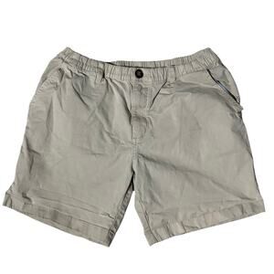 Chubbies Chino Elastic Waistband Shorts Beige Golf Casual Preppy Size Large 7”